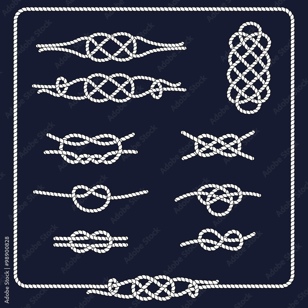 Marine symbol. Rope knots. Stock Vector | Adobe Stock
