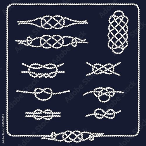Marine symbol. Rope knots.