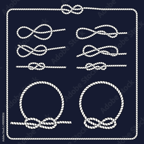 Marine symbol. Rope knots.