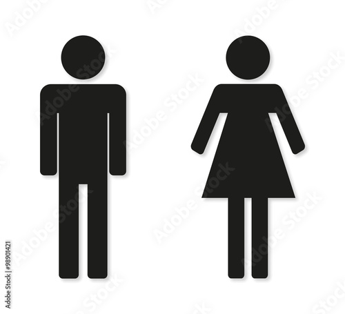 Man and woman flat icons on a white background