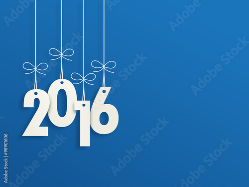 2016 Suspended Letters Happy New Year Card