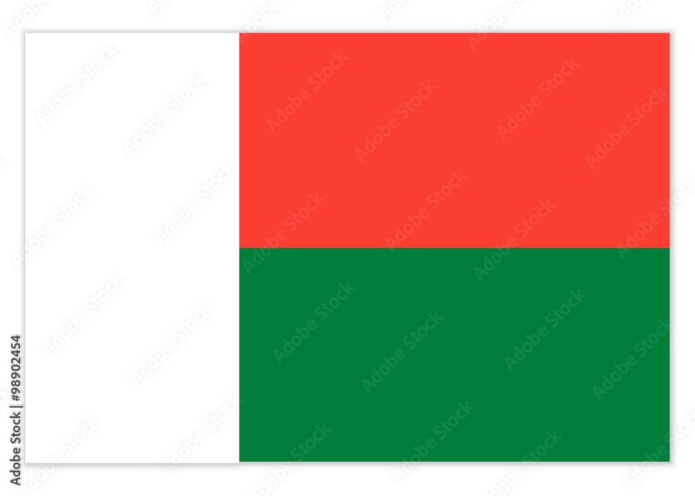 Flag of the Republic Madagascar with shadow Flag of the Republic Madagascar with shadow