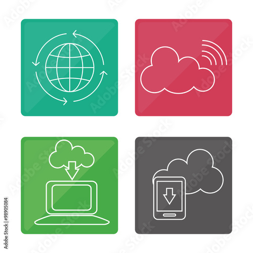 Global communication icons design 