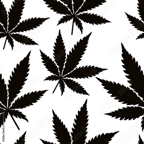Seamless marijuana leaves