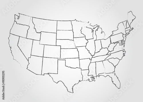 USA Sketch Map Illustration