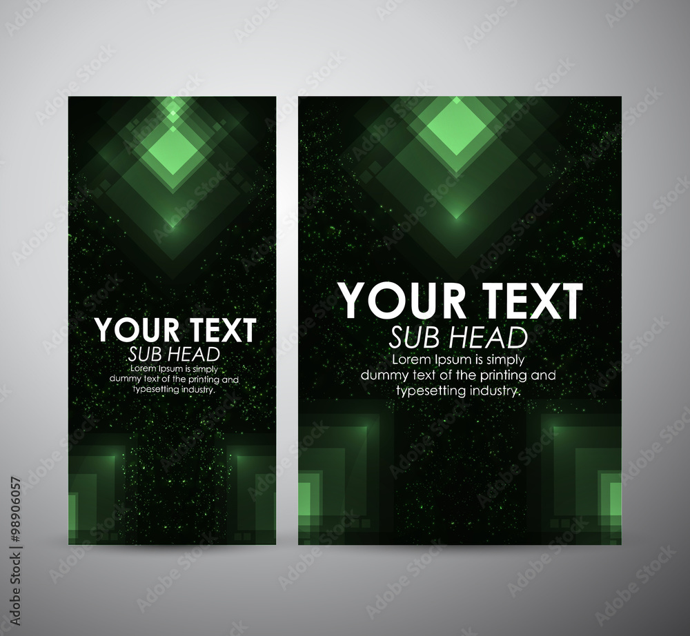 Fototapeta premium Abstract green squares. Graphic resources design template. Vector illustration