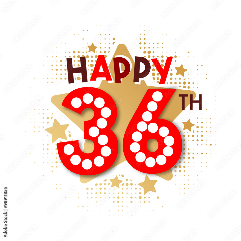 Happy 36th Birthday Stock Vector