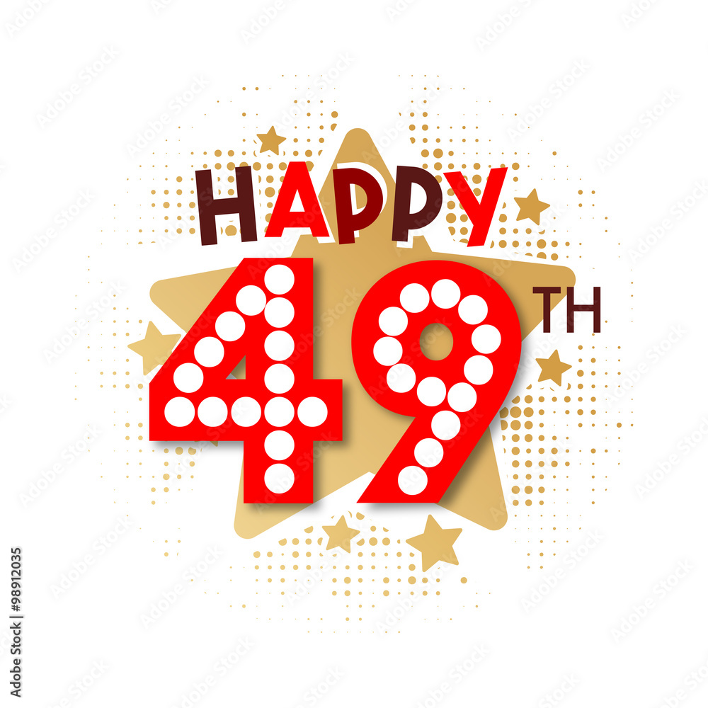 Happy 49th Birthday Stock Vector
