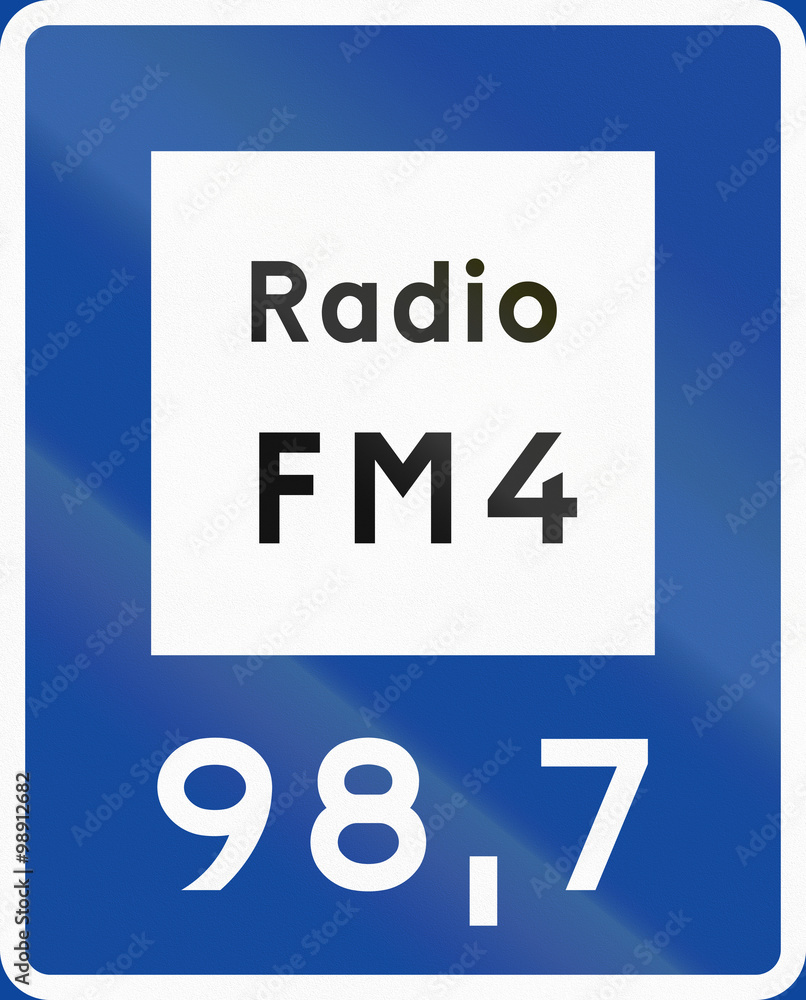 Road sign used in Sweden - Radio station for road and traffic information Road sign used in Sweden - Radio station for road and traffic information