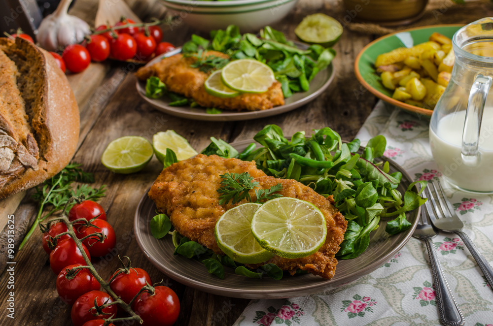 True Viennese schnitzel