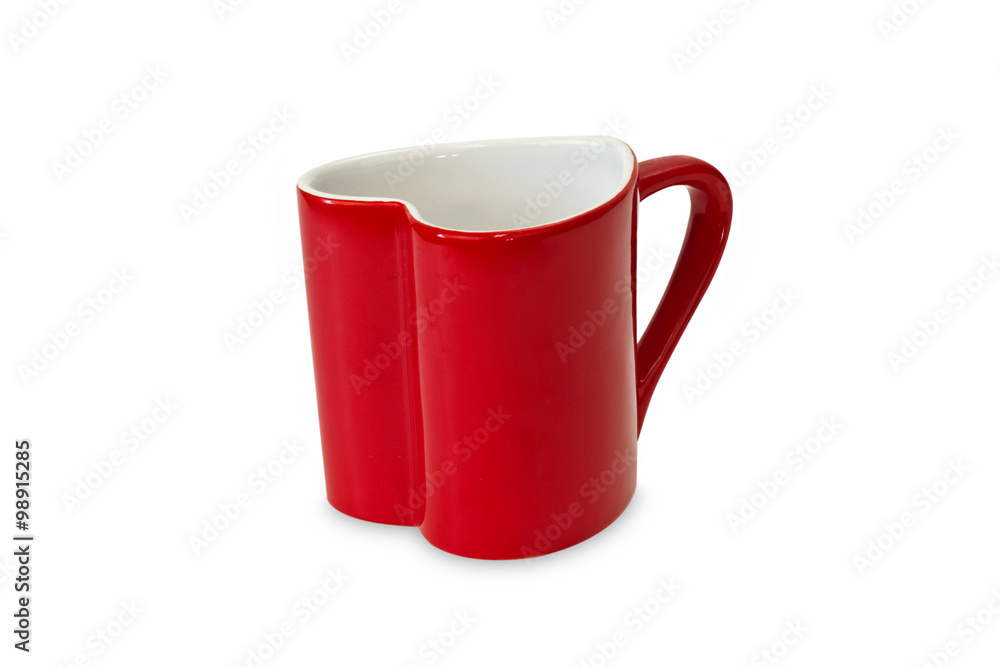 Rote Tasse in Herzform Rote Tasse in Herzform