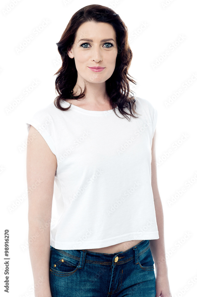 Stylish woman posing casually Stylish woman posing casually