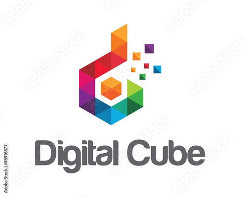 Business corporate letter D logo design vector. Colorful letter D logo design template. Digital cube logo vector. Cube logo .
