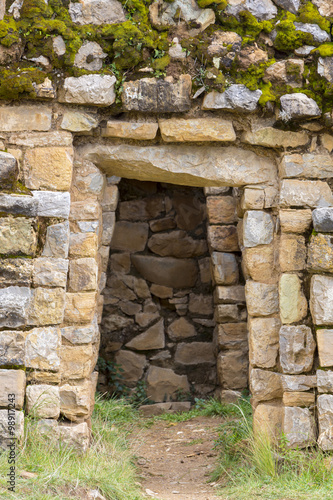 Ancient Incan ruins on Isla del Sol on Lake Titicaca in Bolivia photo