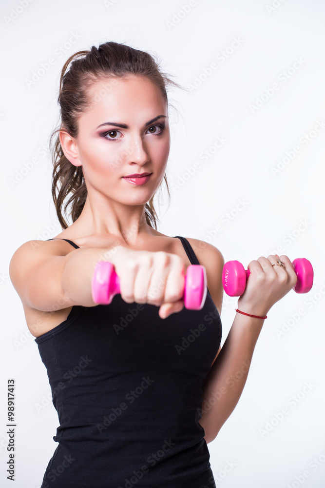 picture of lovely fitnes woman make exercise picture of lovely fitnes woman make exercise