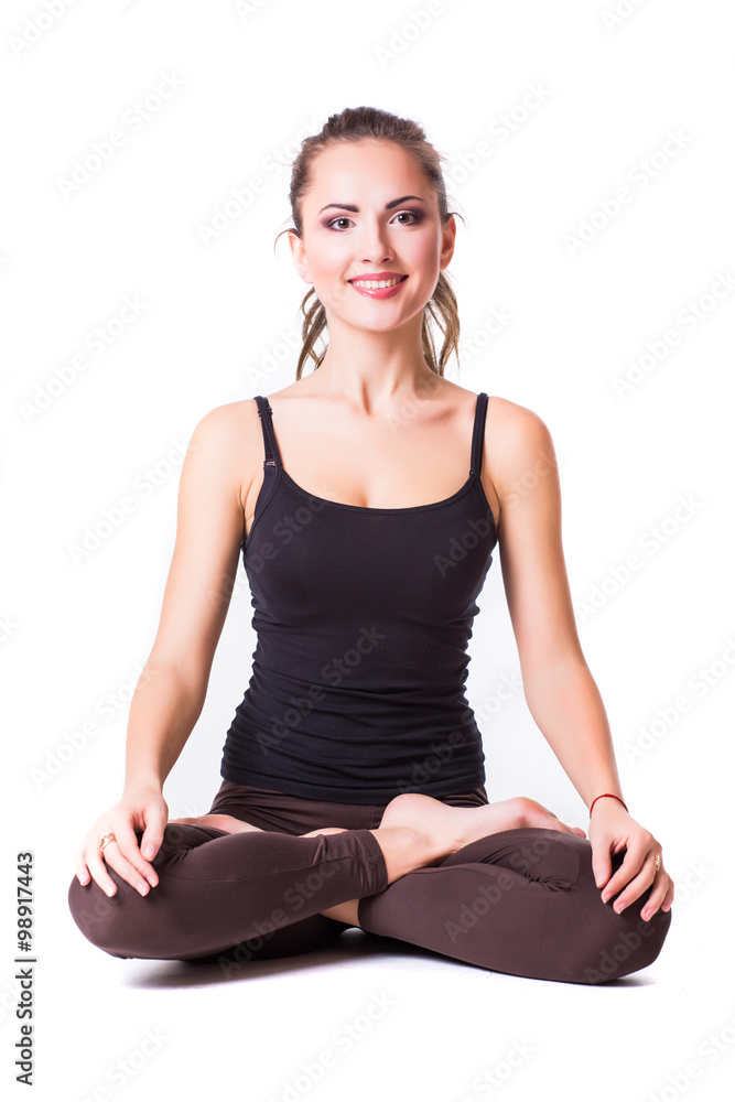 picture of lovely fitnes woman make exercise picture of lovely fitnes woman make exercise