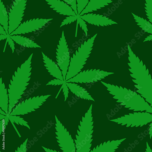 Abstract Cannabis Seamless Pattern 