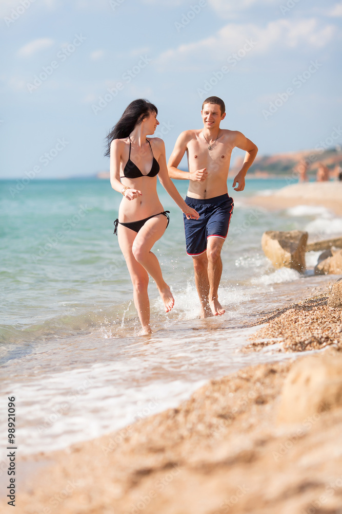 Attractive couple at the sea Attractive couple at the sea