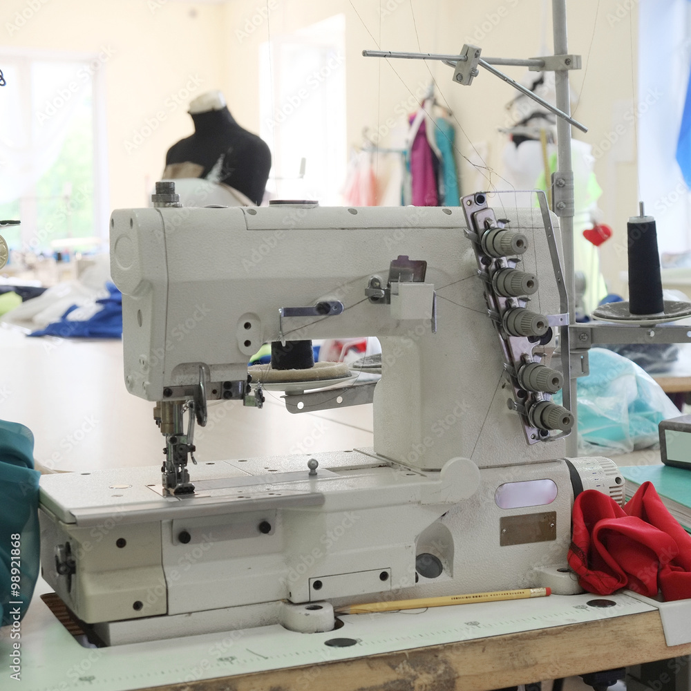 Interior of a garment factory shop