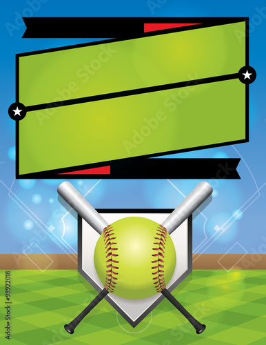 Vector Softball League Registration Illustration