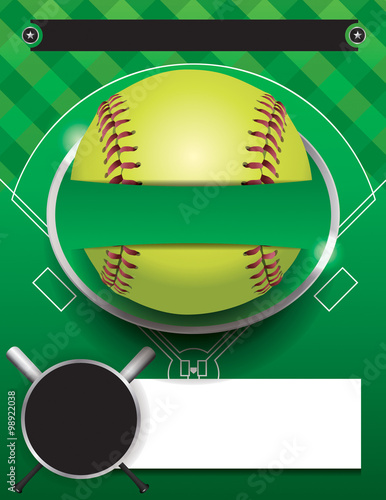 Vector Softball Tournament Template Illustration