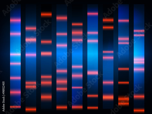 colourful medical dna results with black background