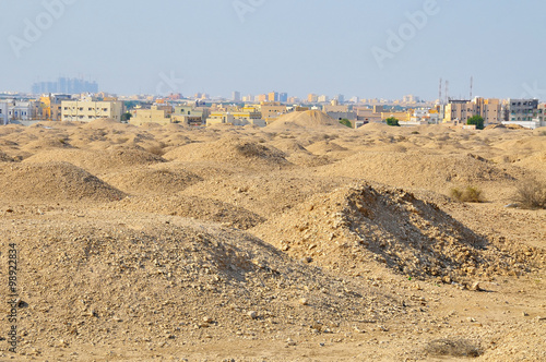 View of tombs from the Dilmun period in Bahrain