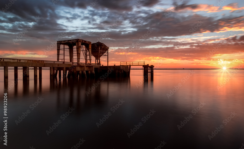 Sunrise at the ancient industrial pier Sunrise at the ancient industrial pier