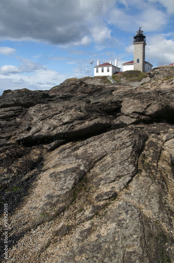 Explore Beavertail Lighthouse on Unique Rock Formations in Rhode Island
