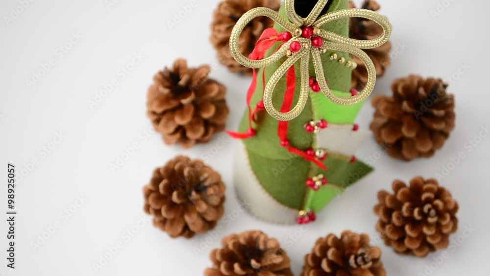 Cones and fir-tree on a white background Cones and fir-tree on a white background