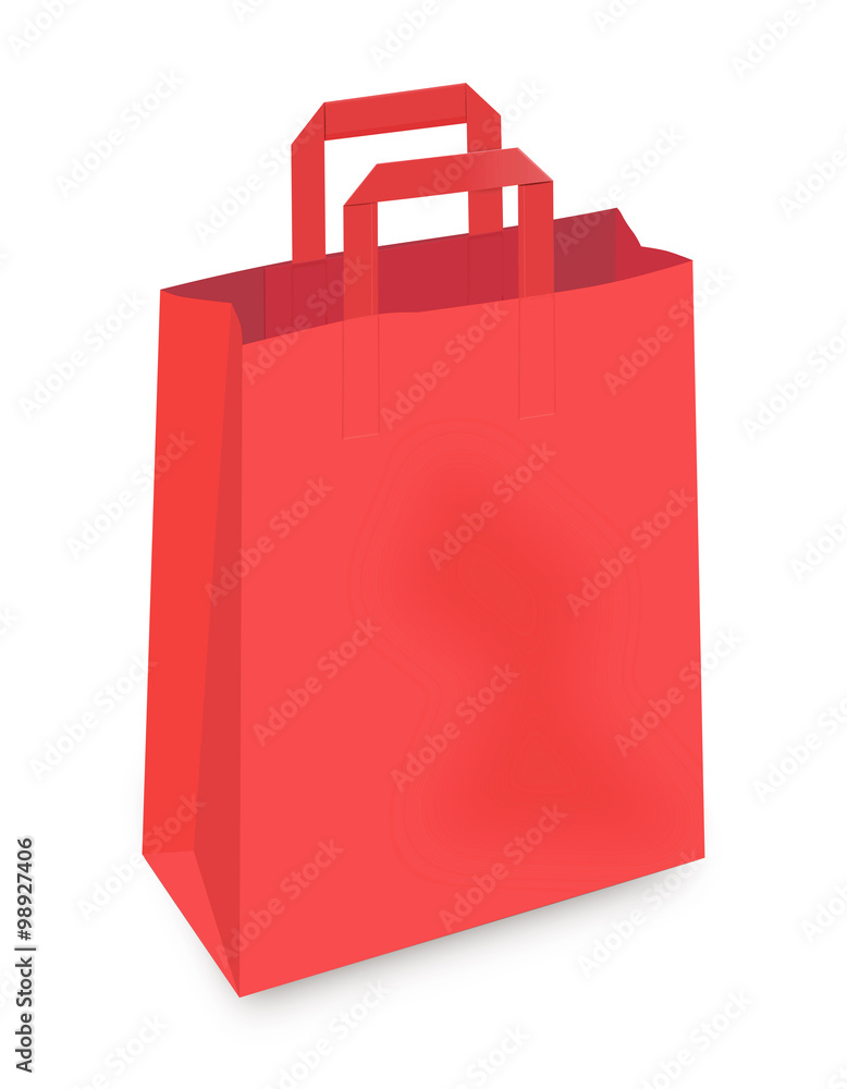 red shopping bag isolated on white red shopping bag isolated on white