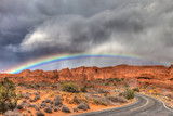Utah-Arches National Park. This image was captured after a violent storm. A beautiful rainbow appeared soon after.