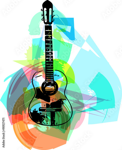 colorful guitar illustration