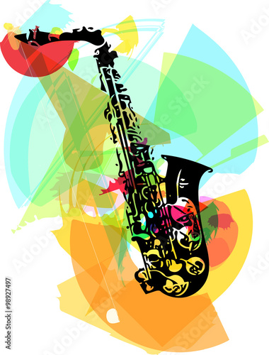 colorful saxophone illustration