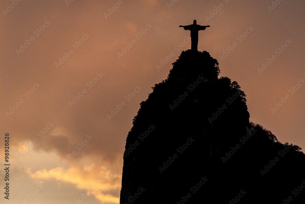 Silhouette of Christ the Reedemer statue, Corcovado, Rio de Janeiro, Brazil Silhouette of Christ the Reedemer statue, Corcovado, Rio de Janeiro, Brazil