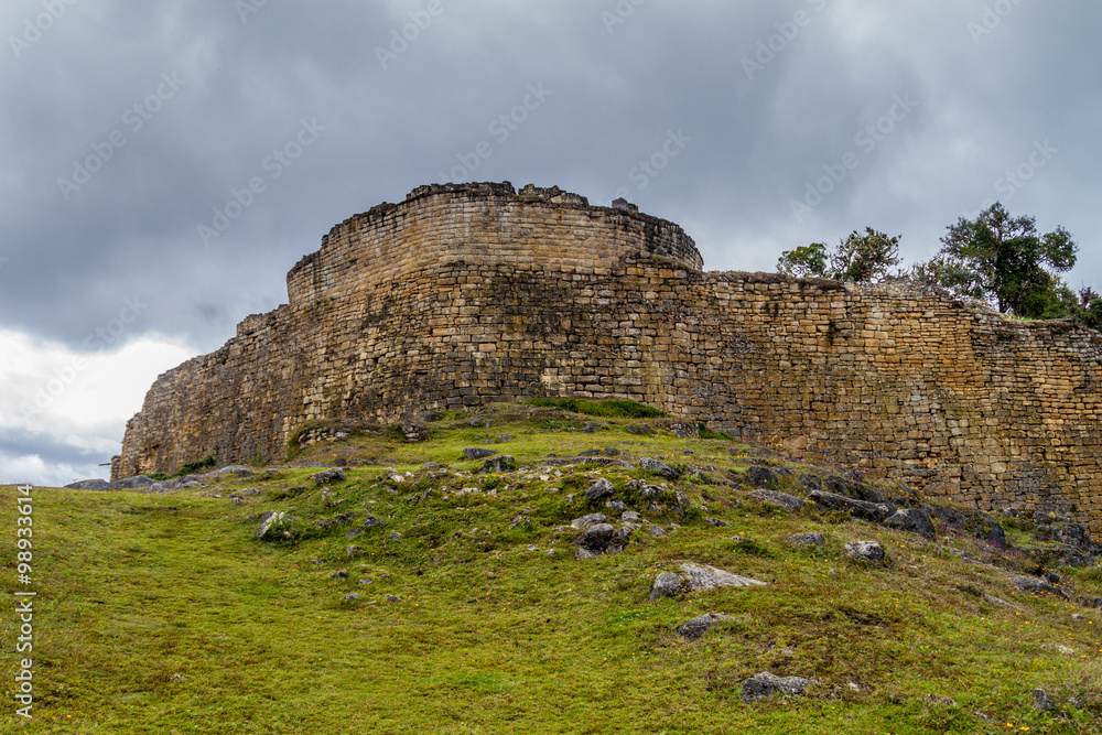 Kuelap, ruined citadel city of Chachapoyas cloud forest culture in mountains of northern Peru.
