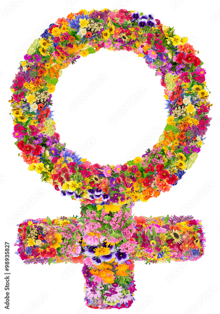 Floral isolated female sign