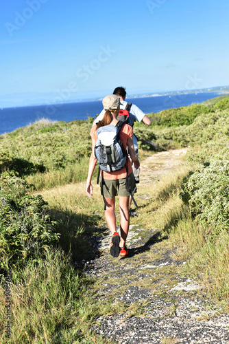 Couple on a trekking day in Caribbean island © goodluz