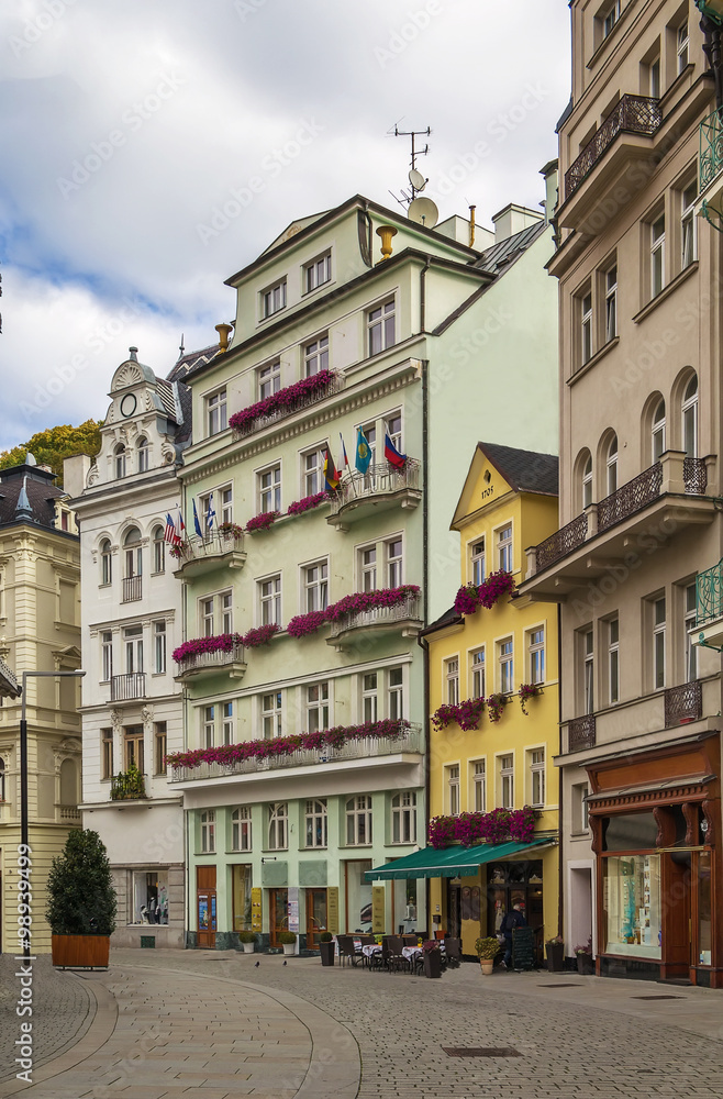 Naklejka premium street in Karlovy Vary, Czech repablic