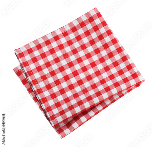 Table cloth kitchen red color isolated.