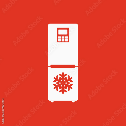 The icebox icon. Fridge and refrigerator symbol. Flat