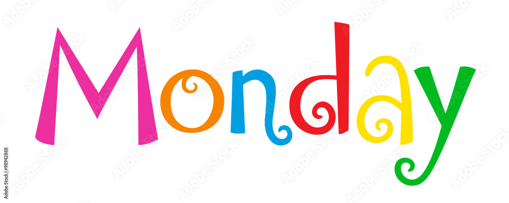 MONDAY in multicoloured vector Festive Tree font MONDAY in multicoloured vector Festive Tree font