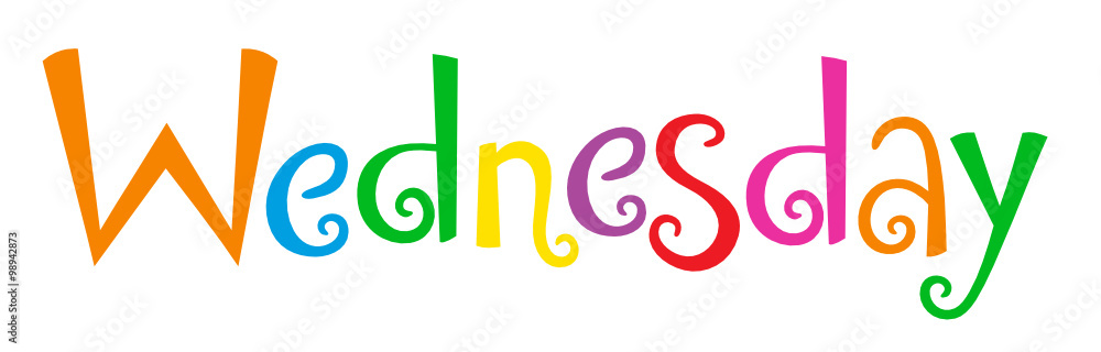 WEDNESDAY in multicoloured vector Festive Tree font WEDNESDAY in multicoloured vector Festive Tree font