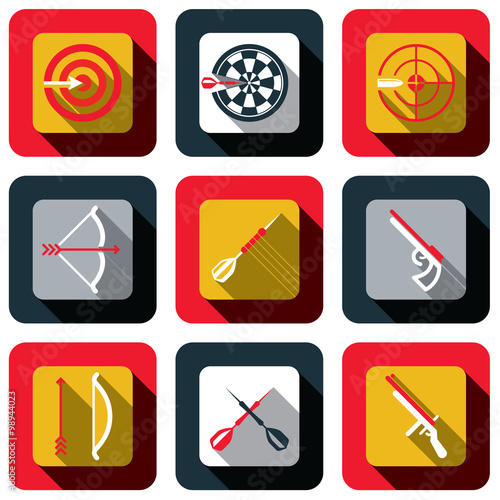 Shoot and target icon set