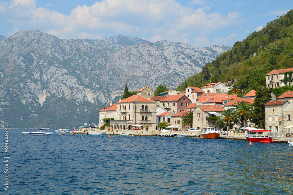 The old town of Perast in the Bay of Kotor, Montenegro
