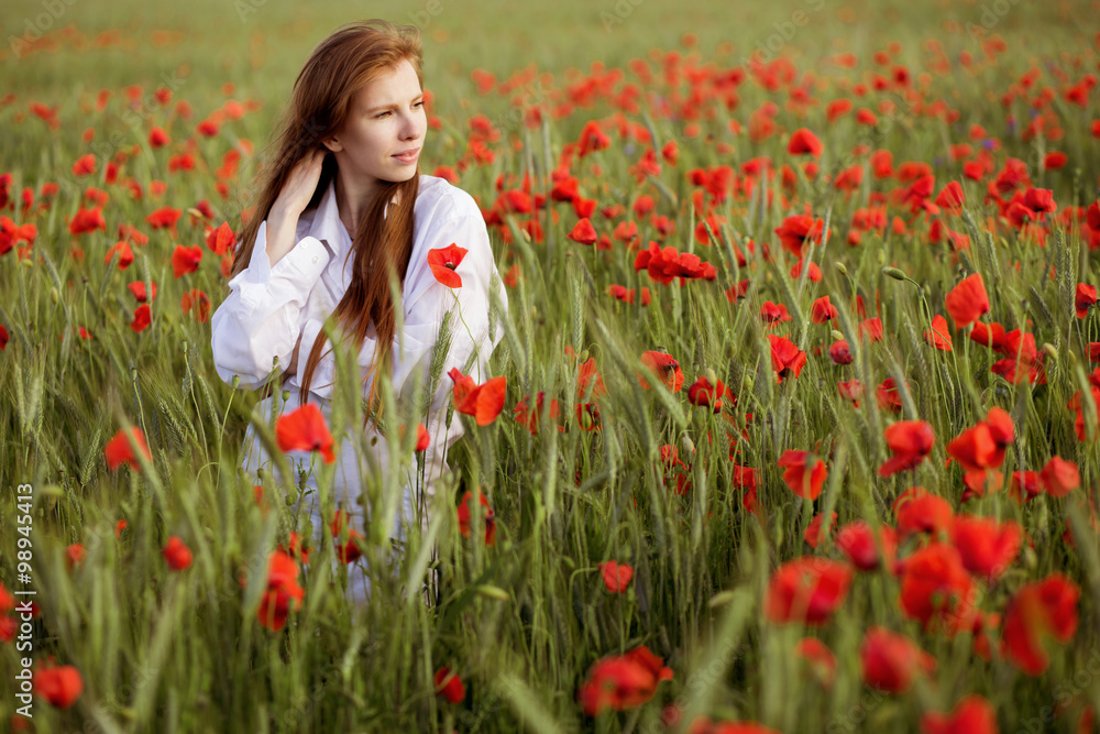 Girl and poppies Girl and poppies