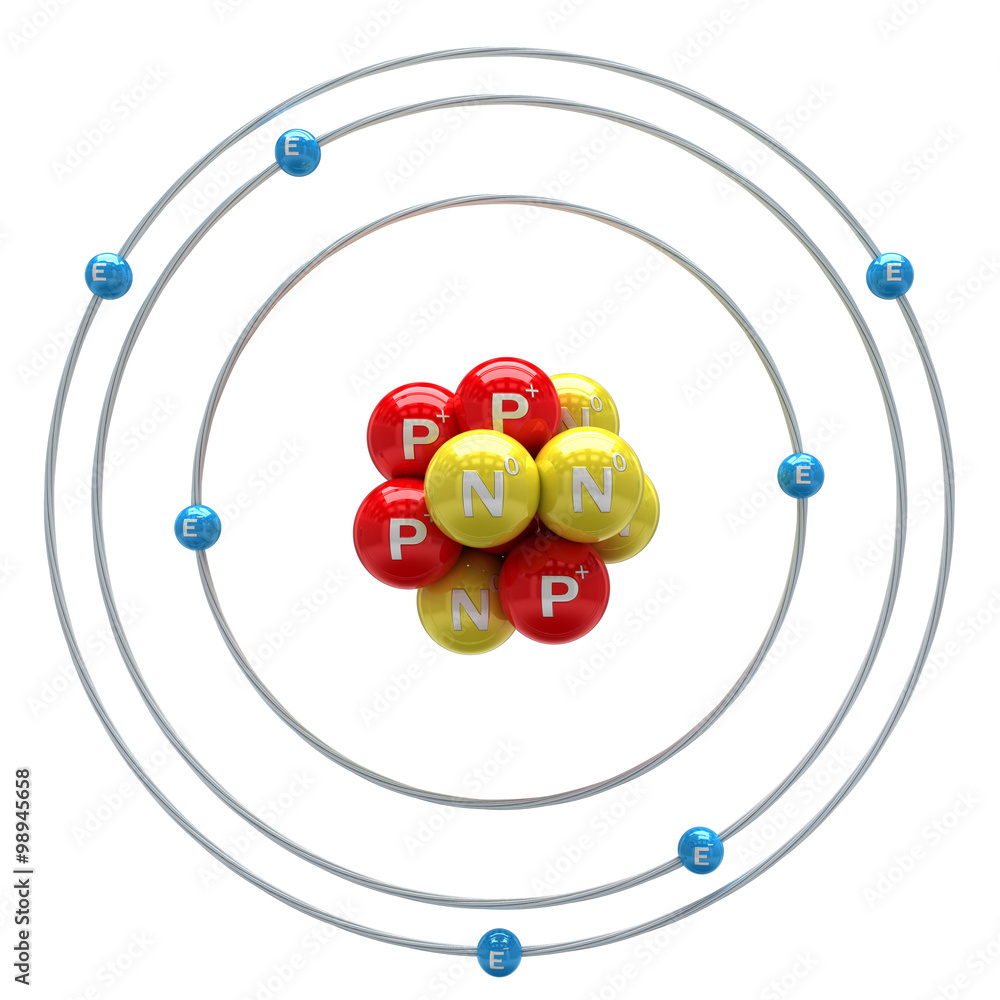 Nitrogen atom on white background Stock Illustration   Adobe Stock