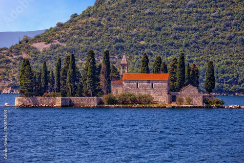 Island of Saint George at the bay of Kotor, Montenegro.