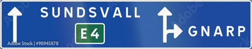 Road sign used in Sweden - Lane assignment type