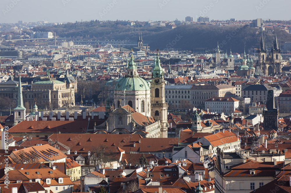 Прага со смотровой площадки Страговского монастыря. Чехия.